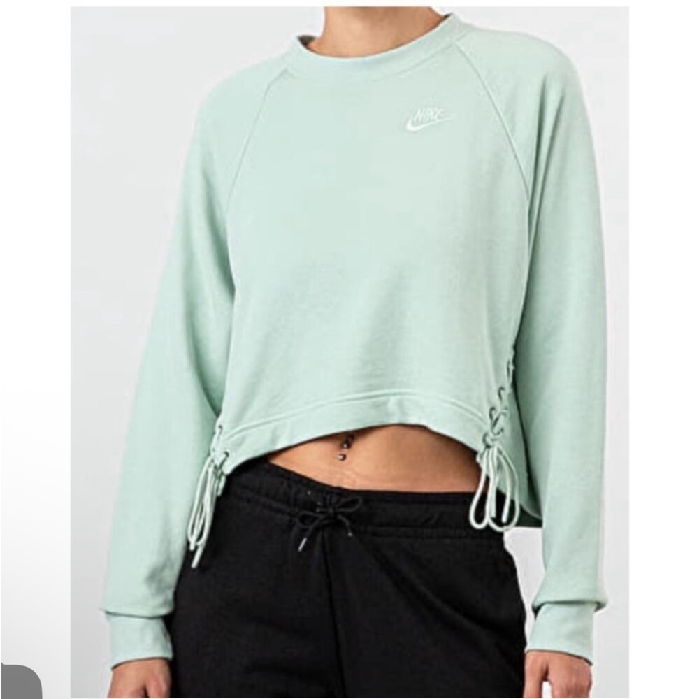 Nike Pistachio Frost Sweatshirt with Lace-Up Detail